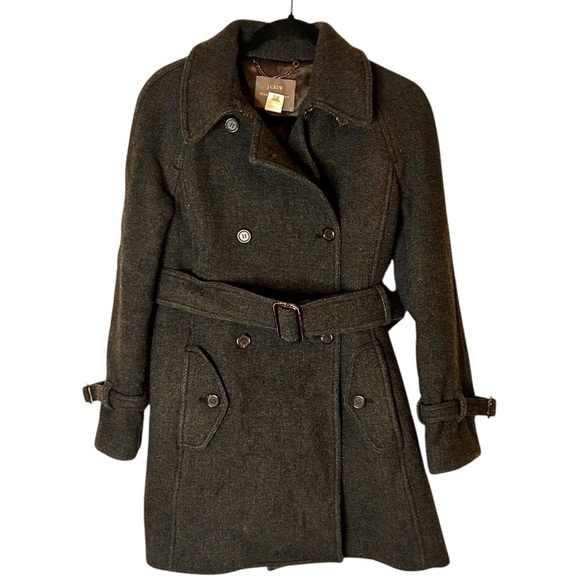 J. Crew Nello Gori Stadium Cloth Wool Double Breasted Pea Coat-Size 2 - Picture 2 of 14